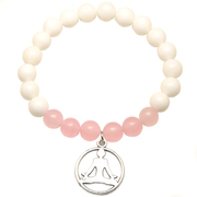 Náramek Yin Collection - růženín, bílý korál 2