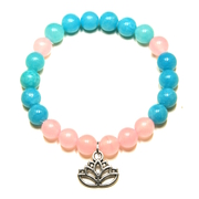 Náramek Yin Collection - jadeit oceán, růžový jadeit 2